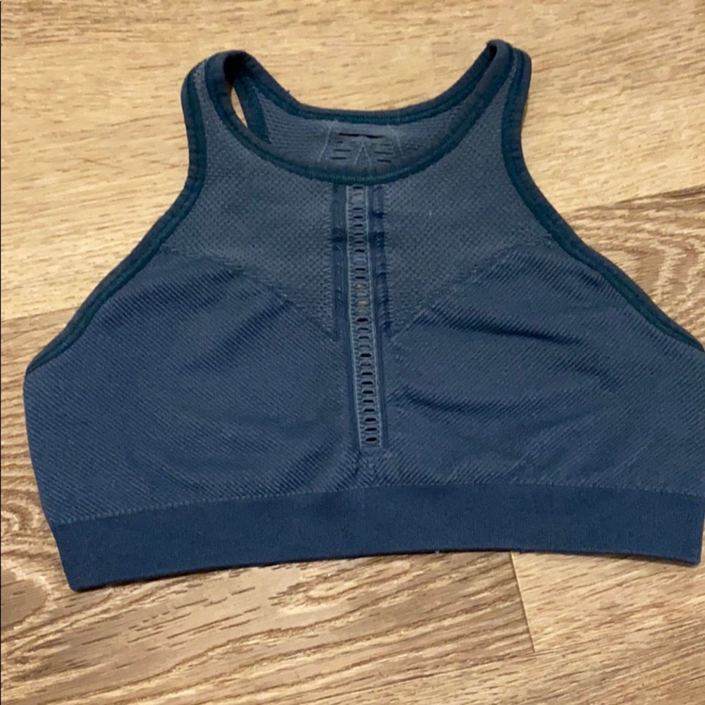 Nux Seamless hot yoga blue sports bra